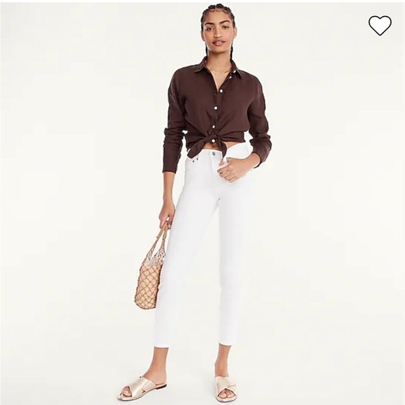 J. Crew 9" mid rise toothpick jeans B3584 white 34 - Picture 2 of 8